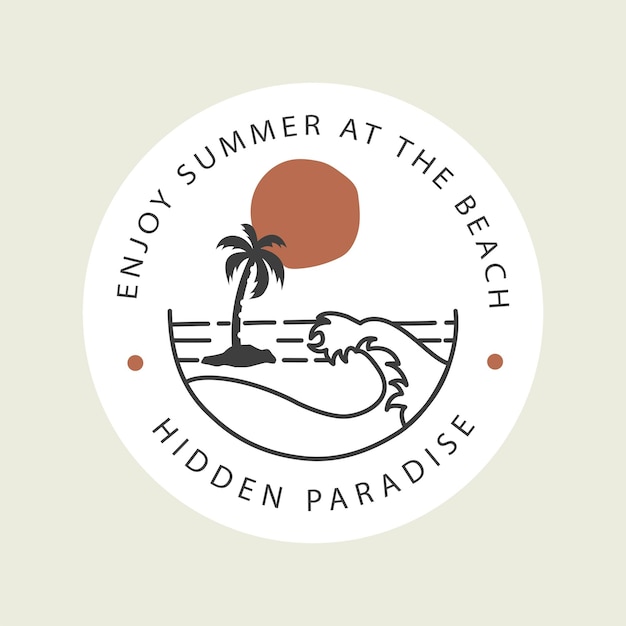 Estilo de ilustración vectorial tema de surf vintage diseño de insignia para impresiones de camisetas carteles pegatinas