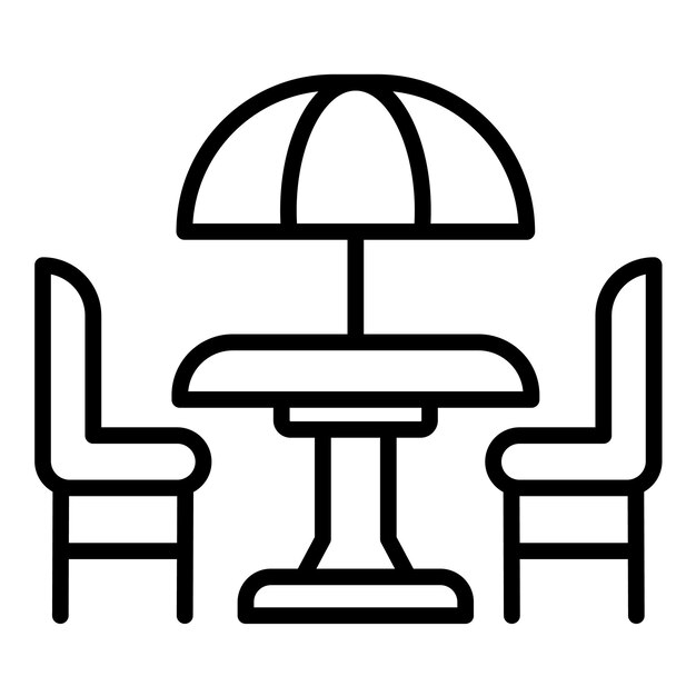 Estilo de ilustración vectorial de la terraza del café