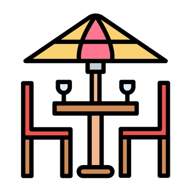 Estilo de ilustración vectorial de la terraza