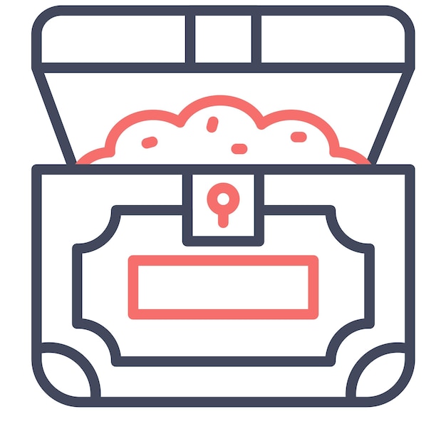 Estilo de la ilustración vectorial del tesoro