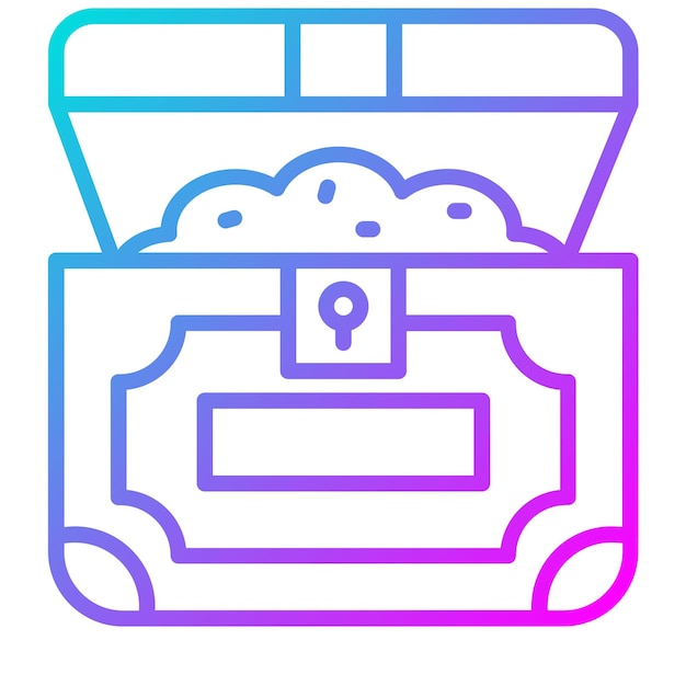 Estilo de la ilustración vectorial del tesoro