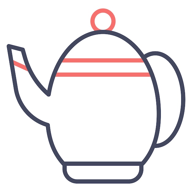 Estilo de ilustración vectorial de la tetera