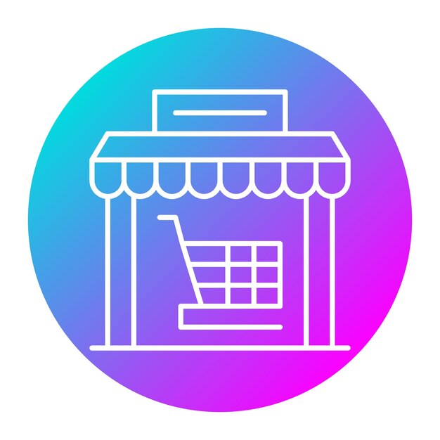 Estilo de ilustración vectorial de la tienda de entregas