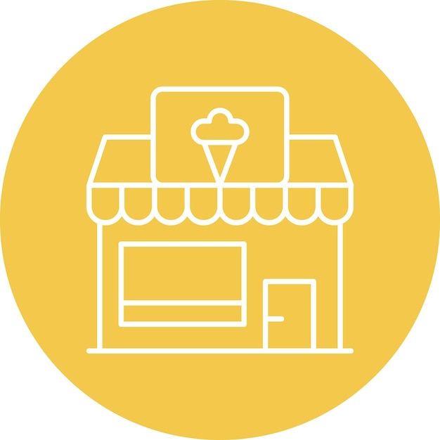 Estilo de ilustración vectorial de la tienda de helados
