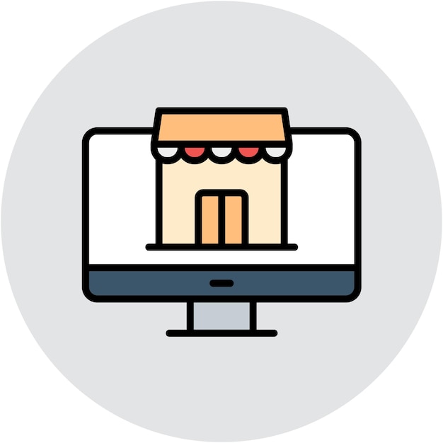 Estilo de ilustración vectorial de la tienda en línea