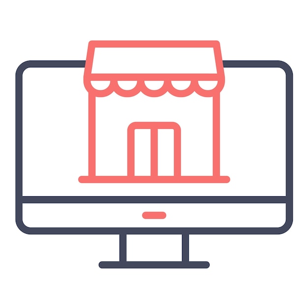 Estilo de ilustración vectorial de la tienda en línea