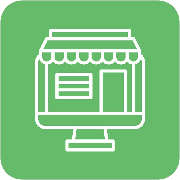 Estilo de ilustración vectorial de la tienda en línea