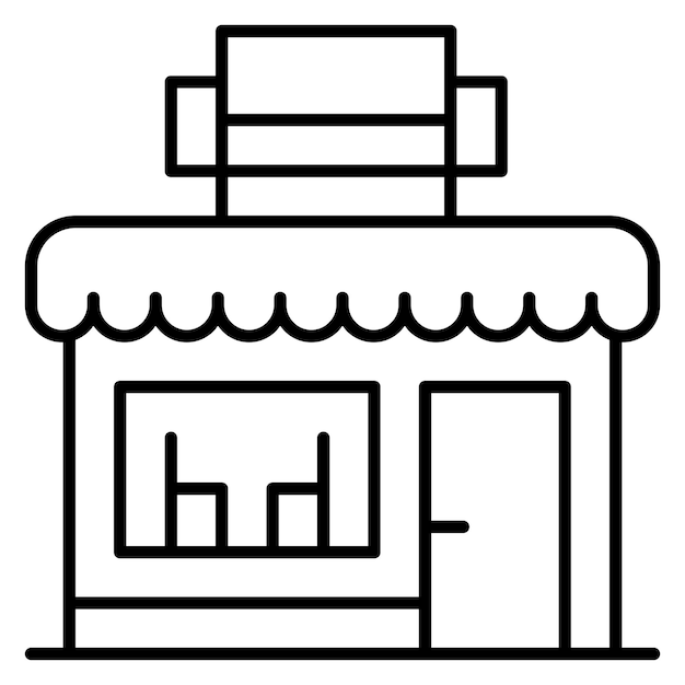 Estilo de ilustración vectorial de la tienda de muebles