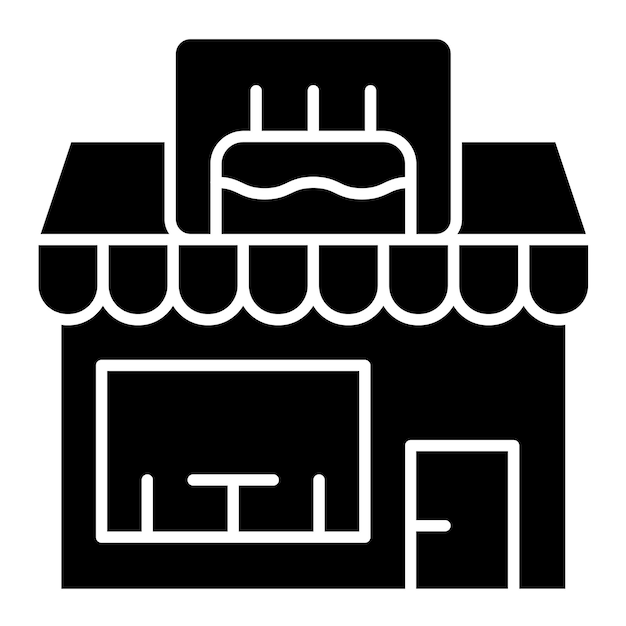 Estilo de ilustración vectorial de la tienda de pasteles
