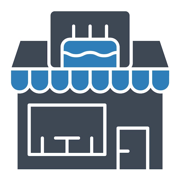 Estilo de ilustración vectorial de la tienda de pasteles