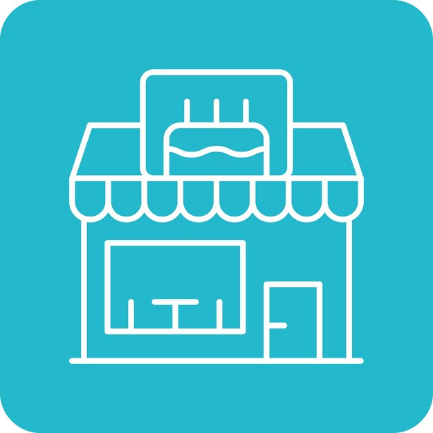 Estilo de ilustración vectorial de la tienda de pasteles