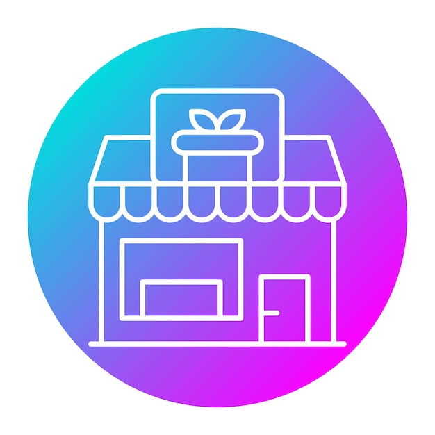 Estilo de ilustración vectorial de la tienda de regalos