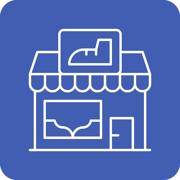 Estilo de ilustración vectorial de la tienda de zapatos