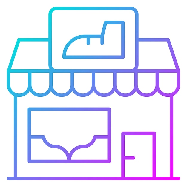 Estilo de ilustración vectorial de la tienda de zapatos