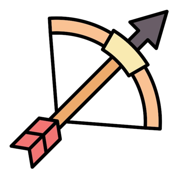 Estilo de la ilustración vectorial de tiro con arco