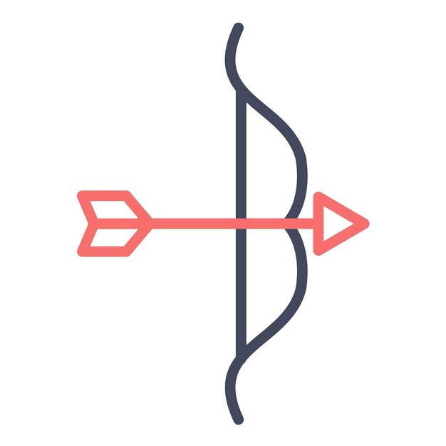 Estilo de la ilustración vectorial de tiro con arco