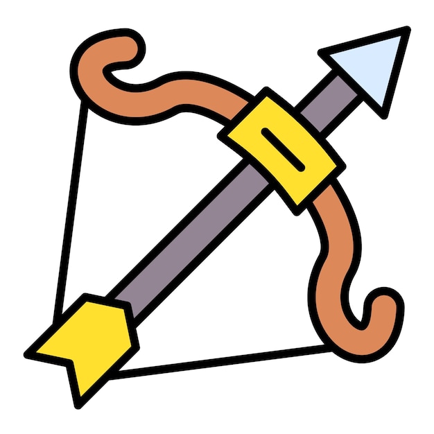 Estilo de la ilustración vectorial de tiro con arco