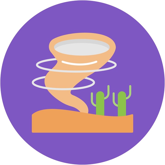 Estilo de la ilustración vectorial de la tormenta de arena