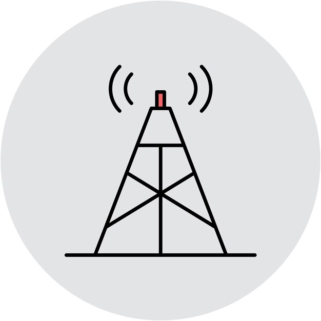 Estilo de ilustración vectorial de la torre