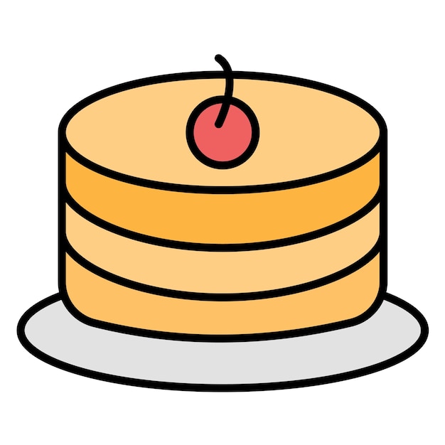 Estilo de ilustración vectorial de la torta de esponja