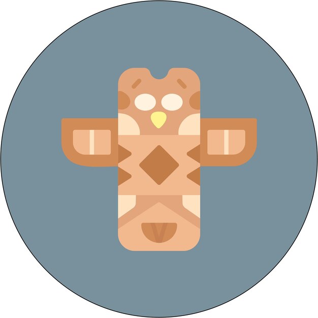 Estilo de ilustración vectorial del tótem
