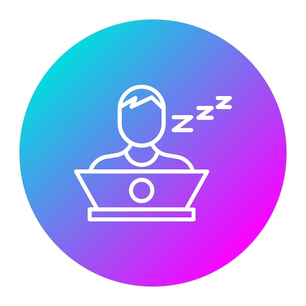 Estilo de ilustración vectorial del trabajador dormido