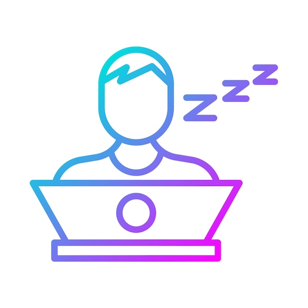 Estilo de ilustración vectorial del trabajador dormido