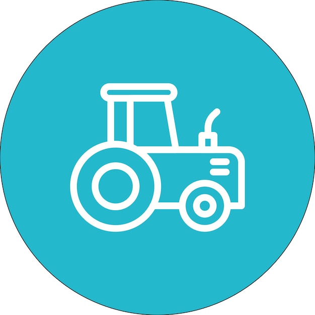 Estilo de la ilustración vectorial del tractor