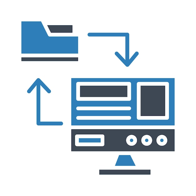 Estilo de ilustración vectorial de transferencia de archivos en línea