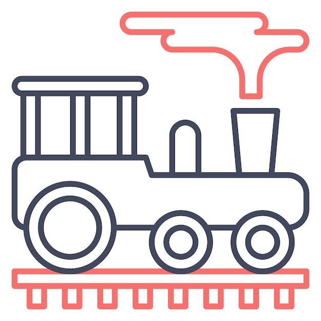 Estilo de ilustración vectorial de trenes de vapor
