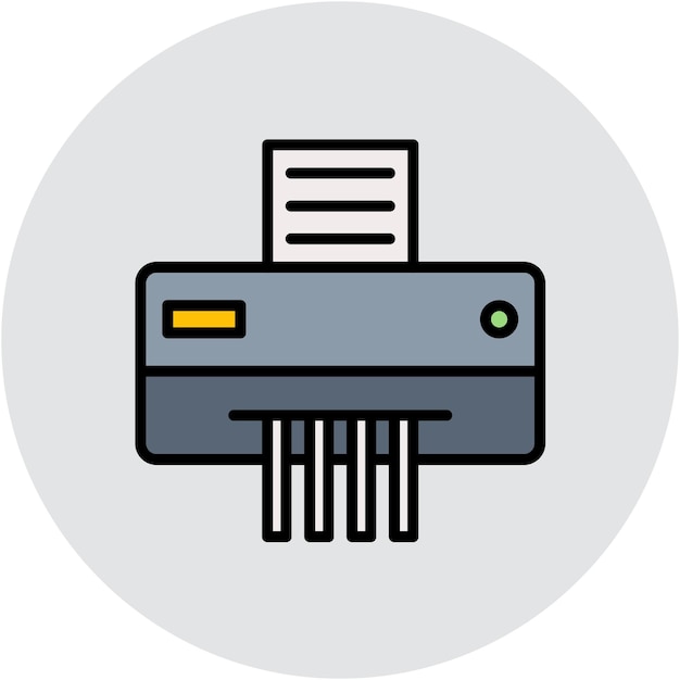 Estilo de la ilustración vectorial de la trituradora de papel