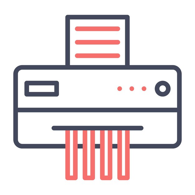 Estilo de la ilustración vectorial de la trituradora de papel