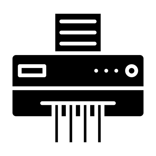 Estilo de la ilustración vectorial de la trituradora de papel