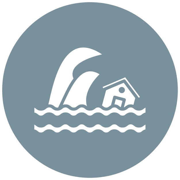 Estilo de ilustración vectorial del tsunami