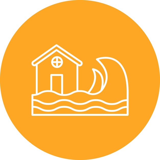 Estilo de ilustración vectorial del tsunami