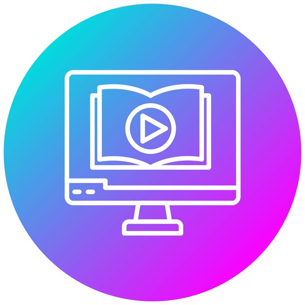 Estilo de ilustración vectorial del tutorial de video