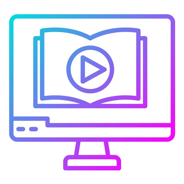 Estilo de ilustración vectorial del tutorial de video
