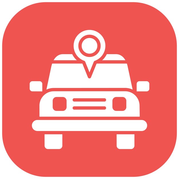 Estilo de ilustración vectorial de la ubicación del automóvil