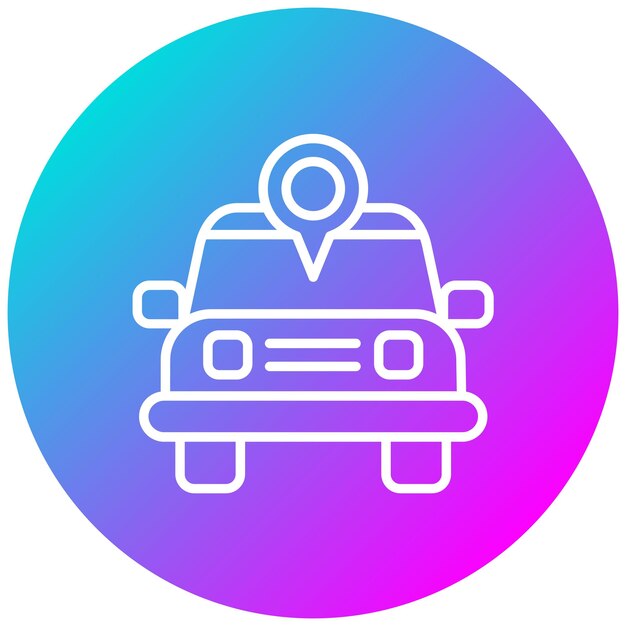 Estilo de ilustración vectorial de la ubicación del automóvil