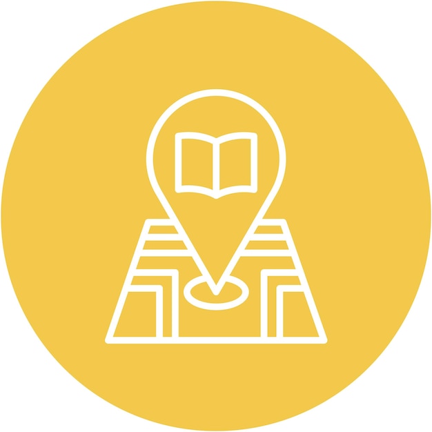 Estilo de ilustración vectorial de la ubicación de la biblioteca