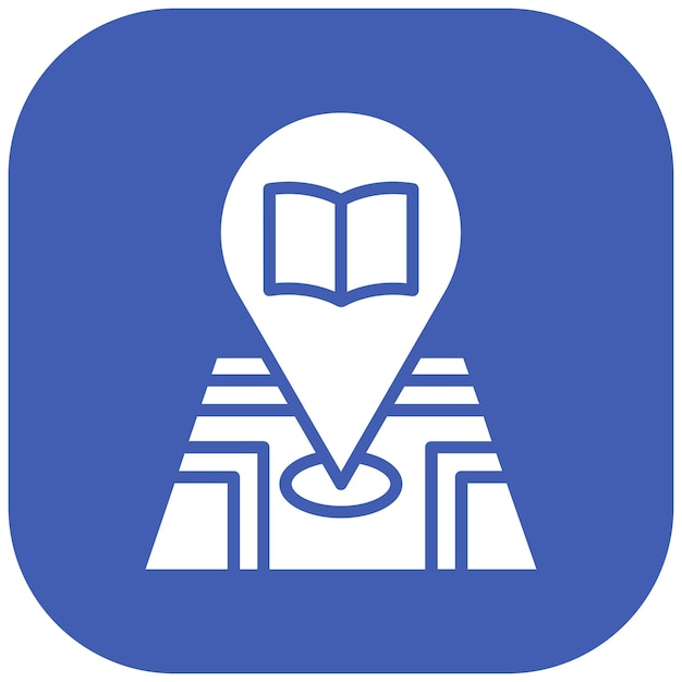 Estilo de ilustración vectorial de la ubicación de la biblioteca