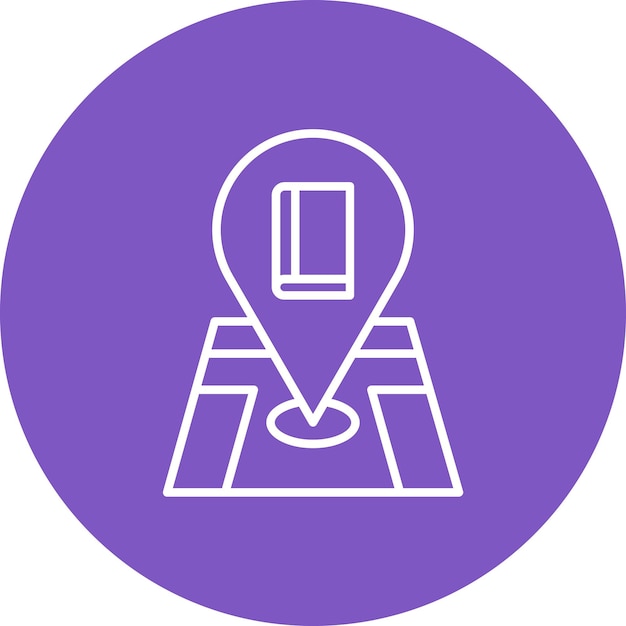 Estilo de ilustración vectorial de la ubicación de la biblioteca