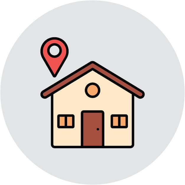 Estilo de ilustración vectorial de la ubicación de la casa