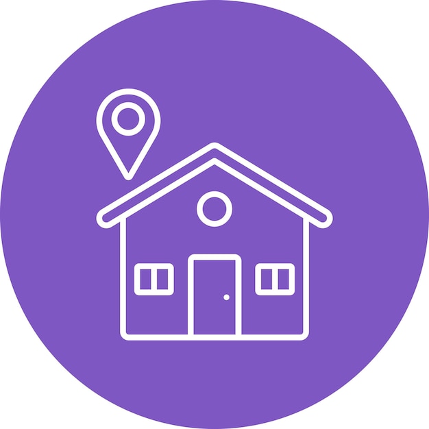 Estilo de ilustración vectorial de la ubicación de la casa