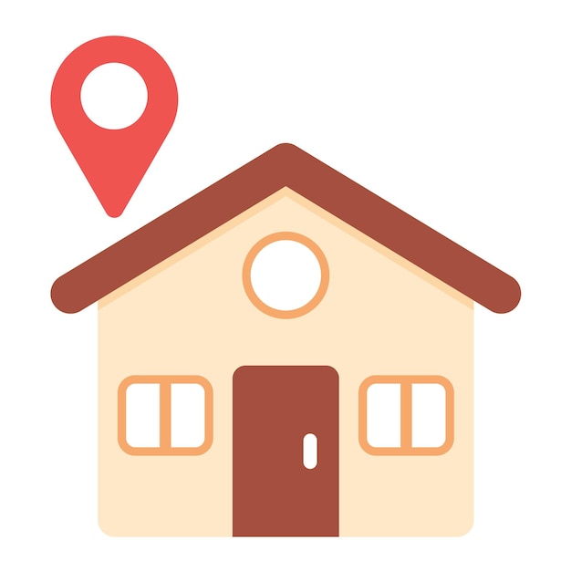 Estilo de ilustración vectorial de la ubicación de la casa