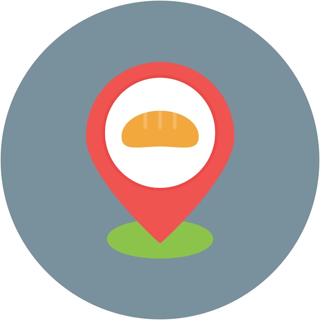 Estilo de ilustración vectorial de la ubicación de la panadería