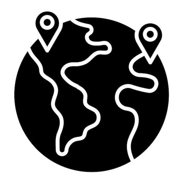Estilo de ilustración vectorial de ubicación en todo el mundo