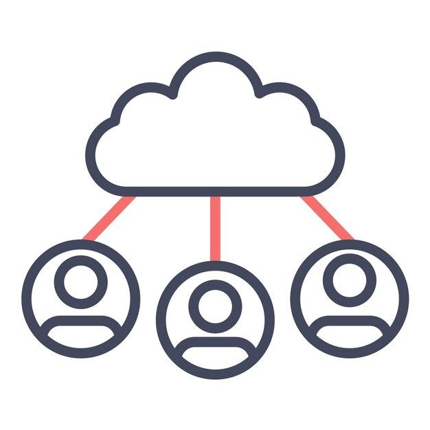 Estilo de ilustración vectorial de los usuarios de la nube