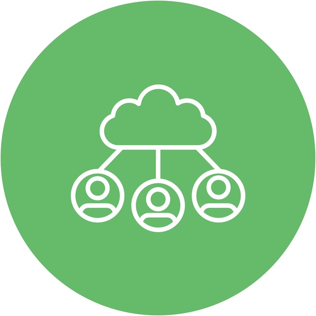 Estilo de ilustración vectorial de los usuarios de la nube