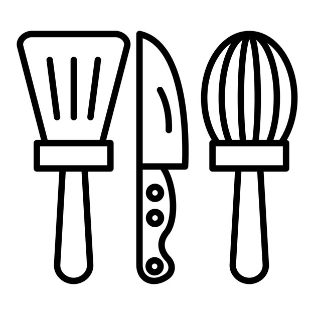 Estilo de ilustración vectorial de utensilios de cocina